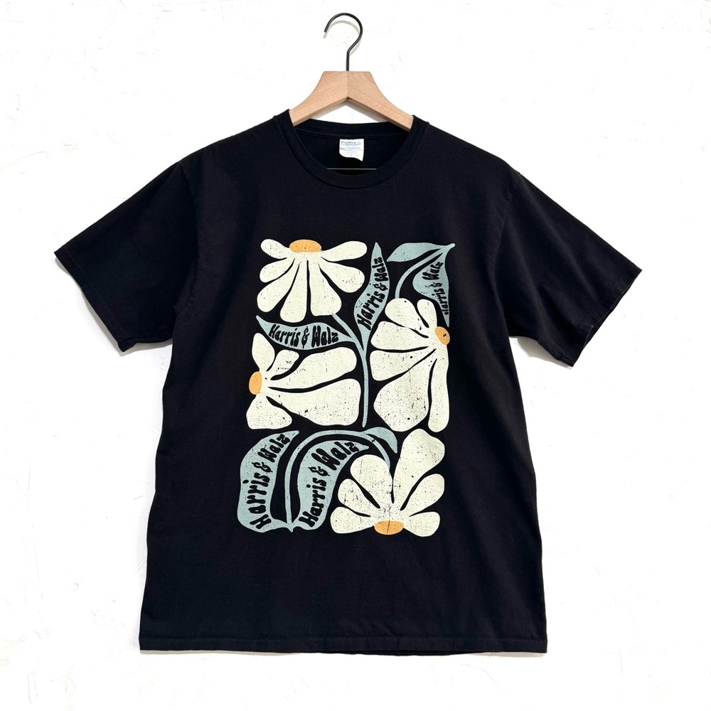 Floral Graphic Tee Black Port & Company M Unisex